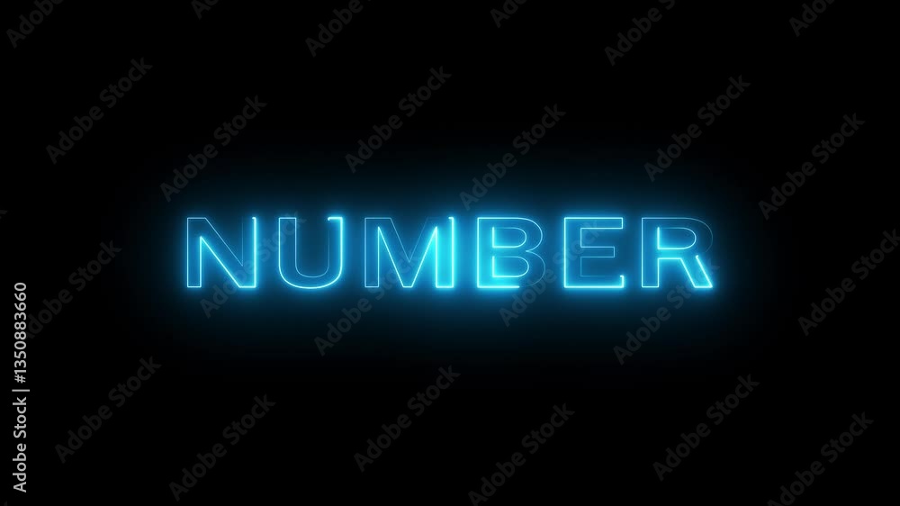 Neon Text Animation on Black Background. Neon Text Animation on Black Background.