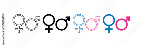 Male Female Symbol, Gender Icon, Venus Mars Sign, Sex Symbol, Masculine Feminine Icon, Relationship Sign, Gender Identity, Equality Symbol, Biology Icon, Love Symbol, Sexuality Sign
