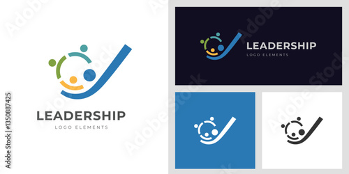 People group logo icon design with growth success concept design for community, coaching and teamwork vector logo template