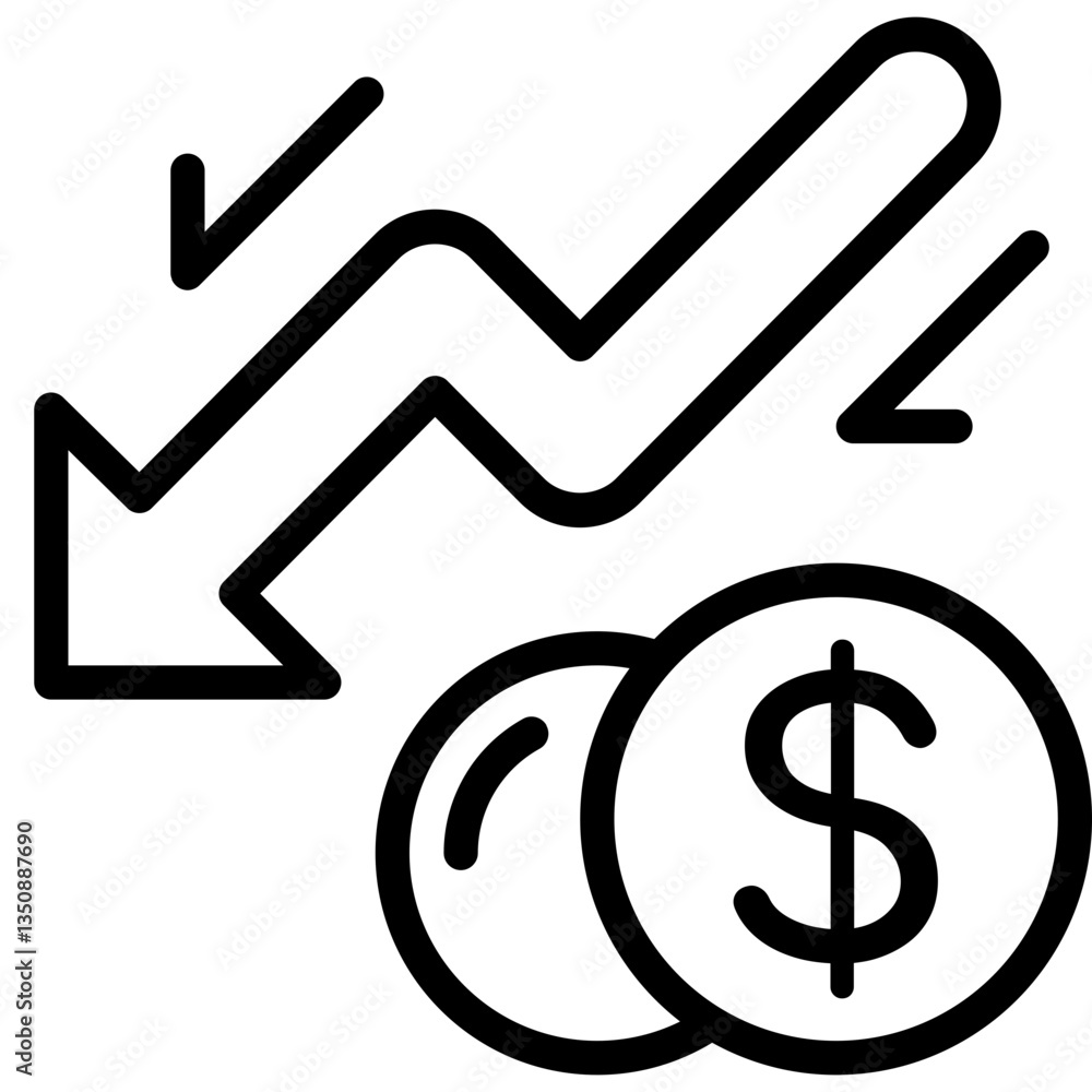 Deflation Icon. Price reduction sign Deflation Icon. Price reduction sign