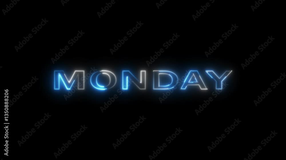 Neon Text Animation on Black Background. Neon Text Animation on Black Background.