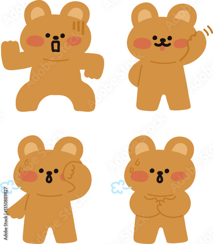 깜짝 놀란 곰돌이 캐릭터
