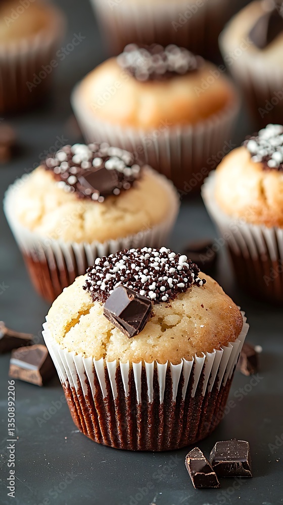 Chocolate chip topped muffins Chocolate chip topped muffins