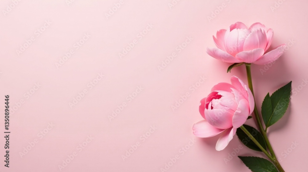 Fototapeta premium Delicate Pink Blooms on Soft Pastel Background, a Symbol of Springtime Elegance and Gentle Beauty