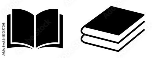Book icon set. Book icon set with fill. Open and close book icon set with white background. Set of books icon vector. Book, vector, icon, symbols.