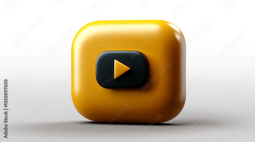 3D Render of Play Button Icon 3D Render of Play Button Icon