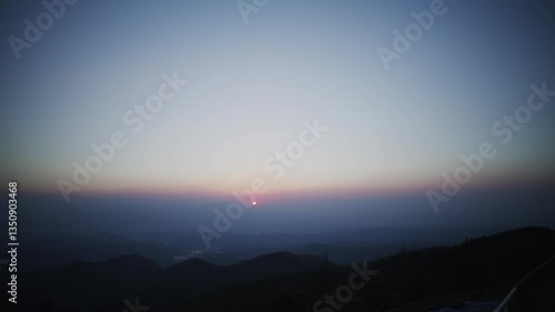 Wallpaper Mural sunset, sun, mountains, sunset, clear sky, silhouette, gradient Torontodigital.ca