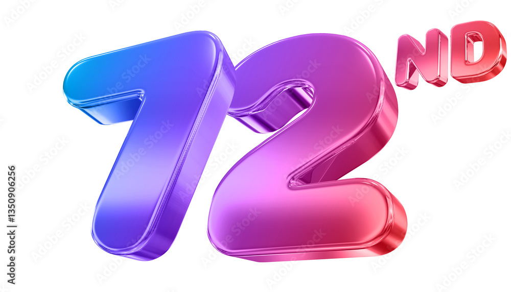 72 Year Anniversary Gradient Number 72 Year Anniversary Gradient Number