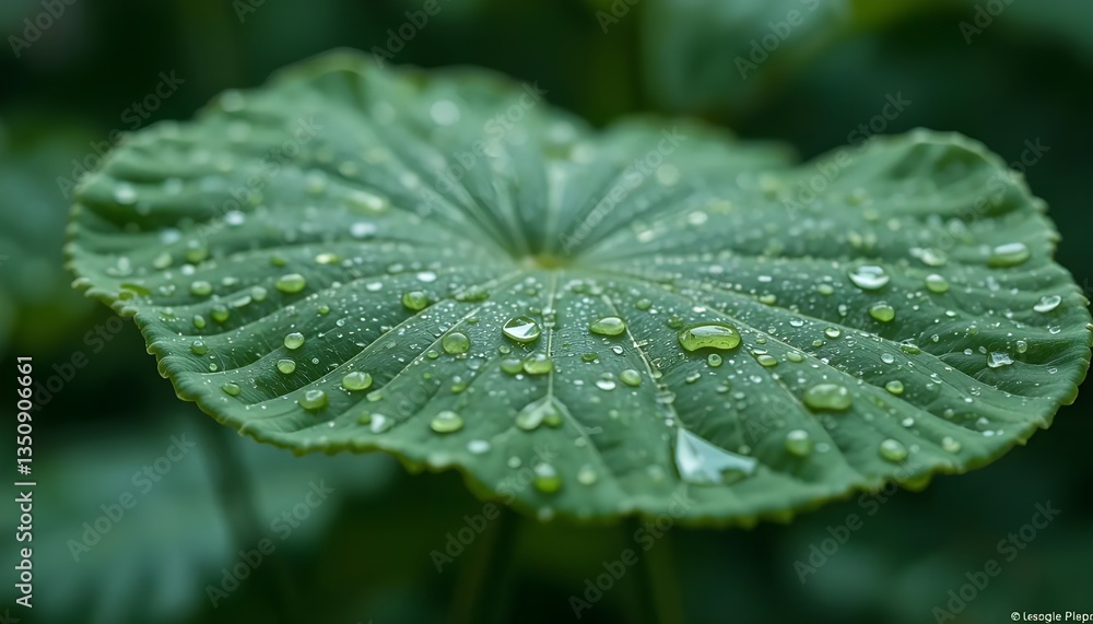 Beriba Leaf with Rainwater Drops: A High-Resolution Wallpaper with Soft Blur Effect Beriba Leaf with Rainwater Drops: A High-Resolution Wallpaper with Soft Blur Effect
