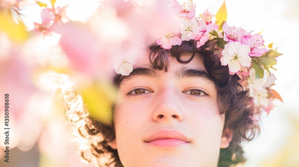 Youthful Joy: A young person in a floral crown beams with happiness, embodying the spirit of spring and vitality.
Youthful Joy: A young person in a floral crown beams with happiness, embodying the spirit of spring and vitality.