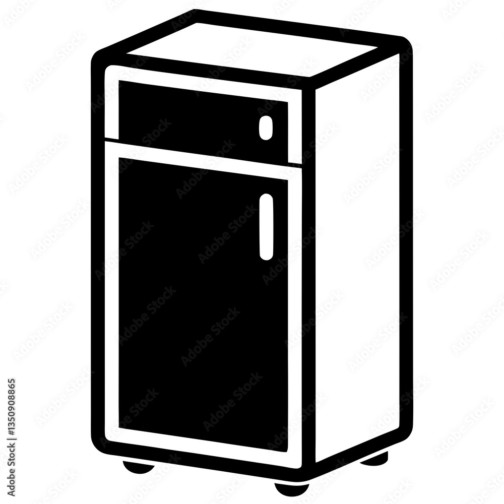 Refrigerator Black Vector Silhouette Refrigerator Black Vector Silhouette