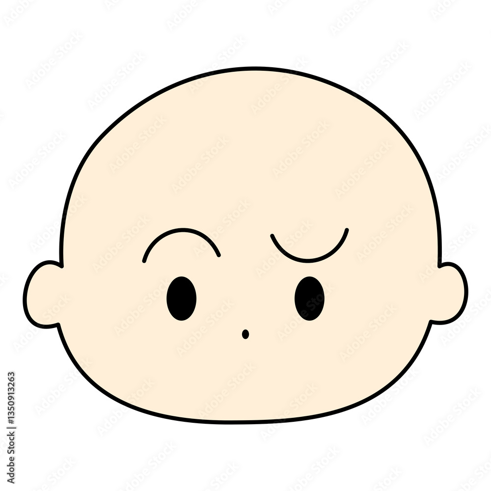 Fototapeta premium シンプル考えている眉 色付き