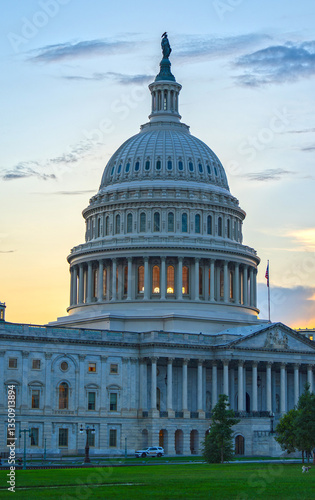 The Capitol symbol of USA governance. The Capitol landmark. The Capitol monument symbol of the American democratic system. The Capitol on sky background. American Capital.