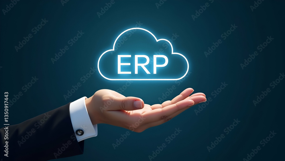 Flat Hand Holding Holographic Cost Effectiveness Icon: Illustrating ERP Software Cost Efficiency in a Cloud-Based Environment - A Simple Vector Illustration for Smart Business Flat Hand Holding Holographic Cost Effectiveness Icon: Illustrating ERP Software Cost Efficiency in a Cloud-Based Environment - A Simple Vector Illustration for Smart Business