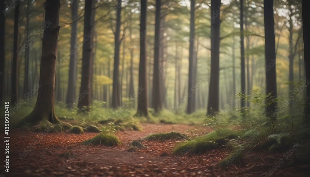 Naklejka premium Blurred forest background