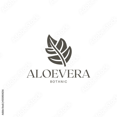 Elegant Aloe Vera Logo Design: Stylish Branding for Botanical Products, Emphasizing Natural Beauty and Wellness in a Clean and Sophisticated Aesthetic.