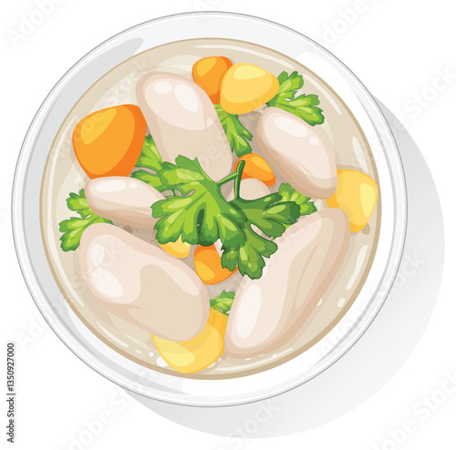 Vibrant Thai Soup Vector Illustration