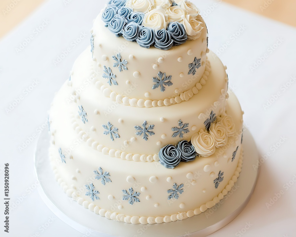 Fototapeta premium Elegant Winter Wedding Cake.