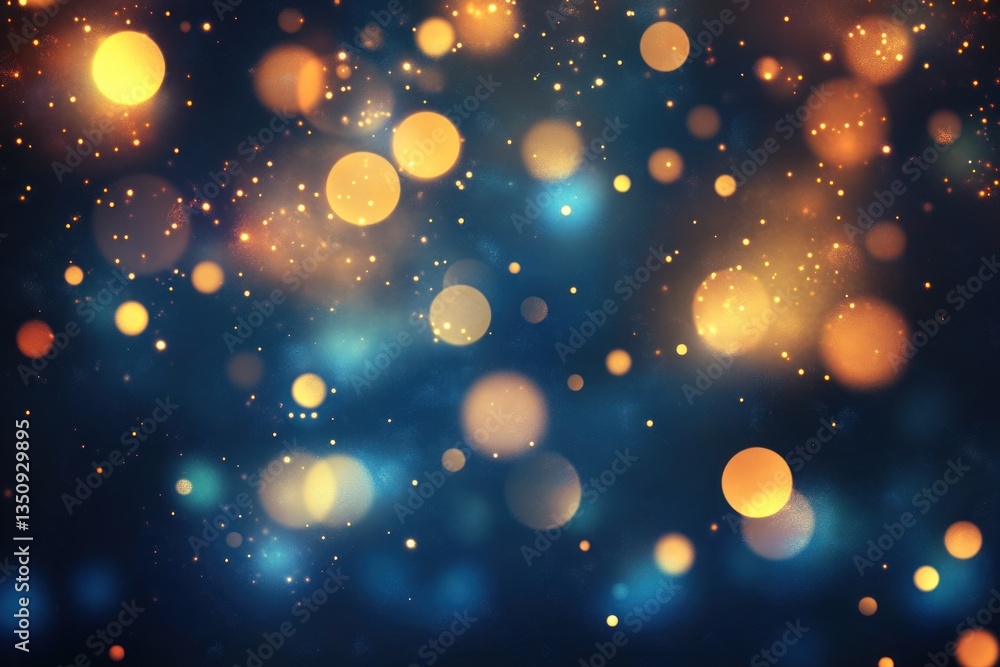 Fototapeta premium Festive bokeh lights, dark background, celebration, abstraction