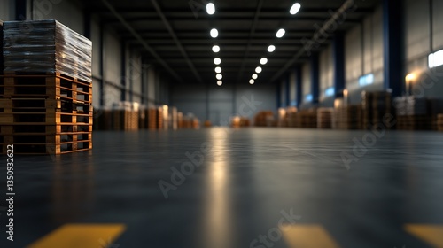 Industrial Warehouse Interior Pallets  Logistics.