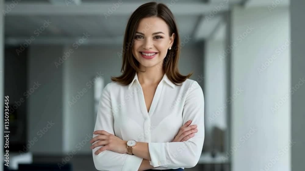 A confident business professional woman with a pleasant smile. Generative AI A confident business professional woman with a pleasant smile. Generative AI