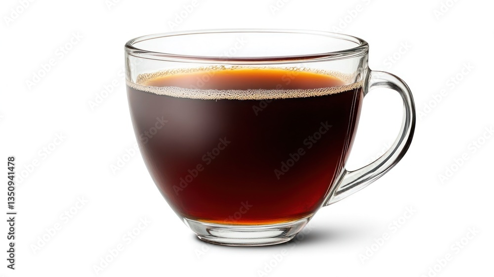 Dark Coffee in Clear Glass Mug Simple Studio Shot Dark Coffee in Clear Glass Mug Simple Studio Shot