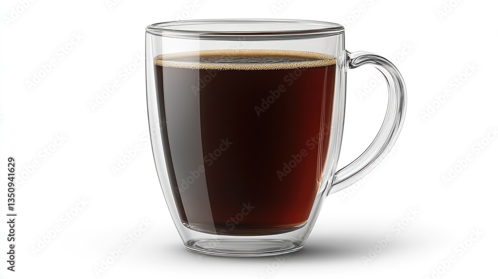 custom made wallpaper toronto digitalDark Coffee in Double Walled Glass Mug Simple Background