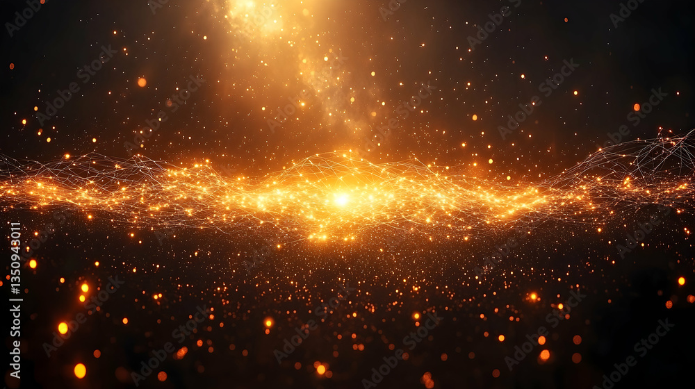 Naklejka premium Abstract glowing particles