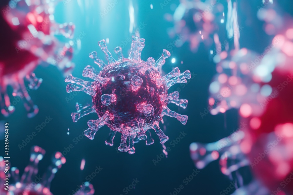 A dramatic close-up of a transparent medical force field blocking virus attacks. A dramatic close-up of a transparent medical force field blocking virus attacks.