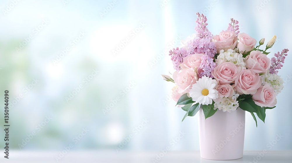 Spring flora arrangement elegant flower bouquet in soft natural light Spring flora arrangement elegant flower bouquet in soft natural light