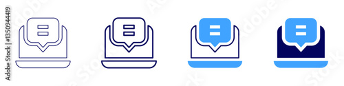 Feedback backlog icon in 4 different styles. Thin Line, Line, Bold Line, Duotone. Duotone style. Editable stroke
