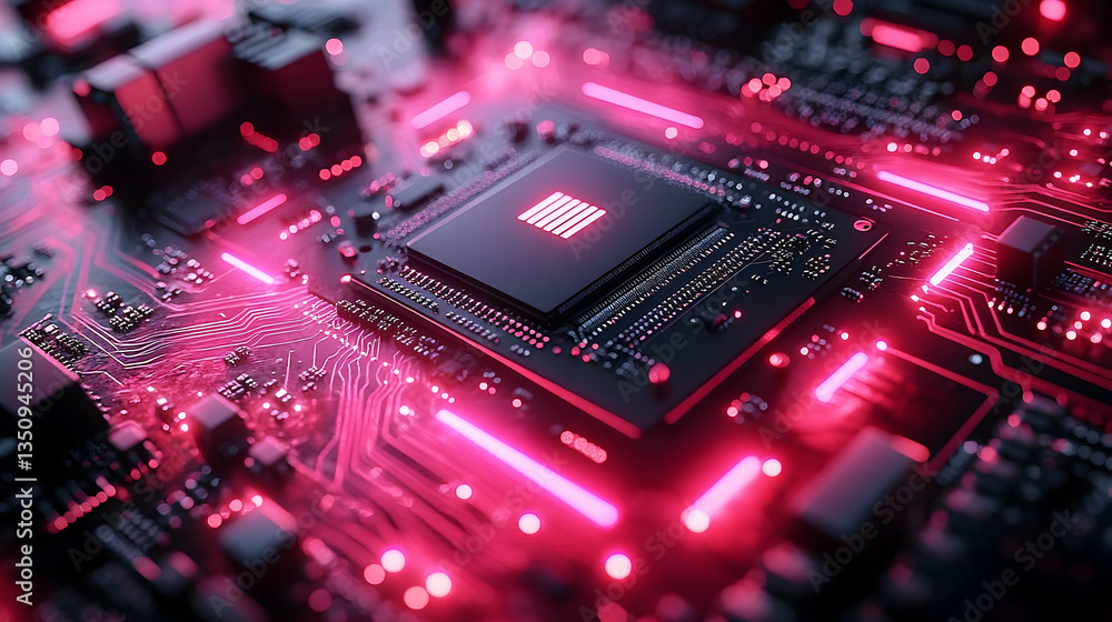 High-tech circuit board with processor High-tech circuit board with processor