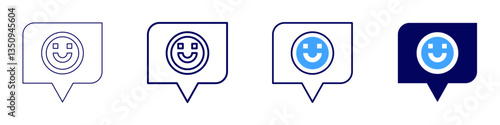 Feedback conceptualization​ icon in 4 different styles. Thin Line, Line, Bold Line, Duotone. Duotone style. Editable stroke