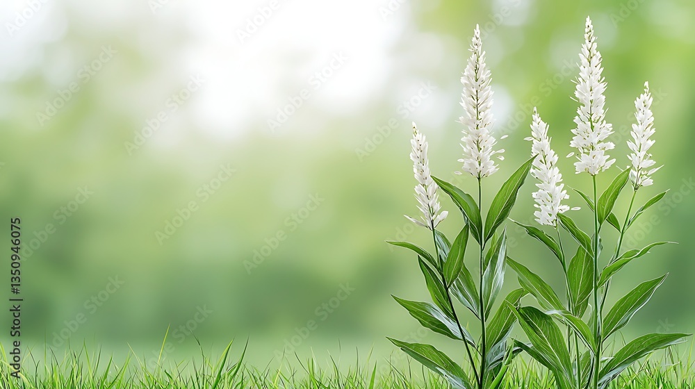 Naklejka premium Spring bloom action nature’s flora in green environment fresh perspective on flowers