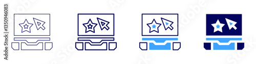 Feedback correlation icon in 4 different styles. Thin Line, Line, Bold Line, Duotone. Duotone style. Editable stroke