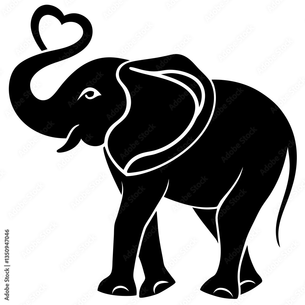 Fototapeta premium Elephant Silhouette Vector