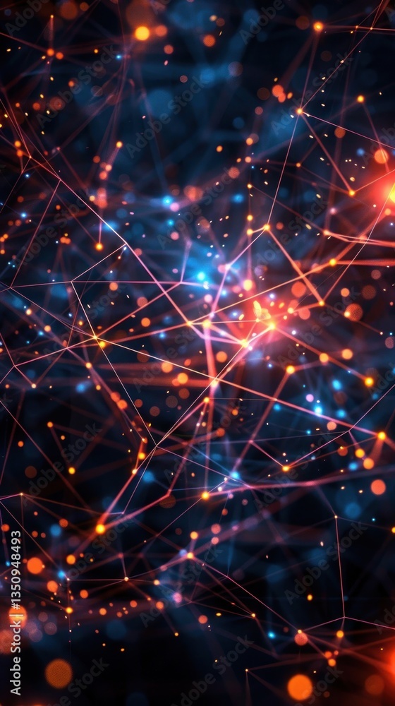 Abstract network connection, digital glow, dark background. Use Futuristic technology concept Abstract network connection, digital glow, dark background. Use Futuristic technology concept