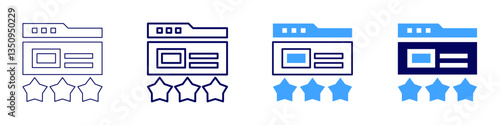 Feedback justification icon in 4 different styles. Thin Line, Line, Bold Line, Duotone. Duotone style. Editable stroke