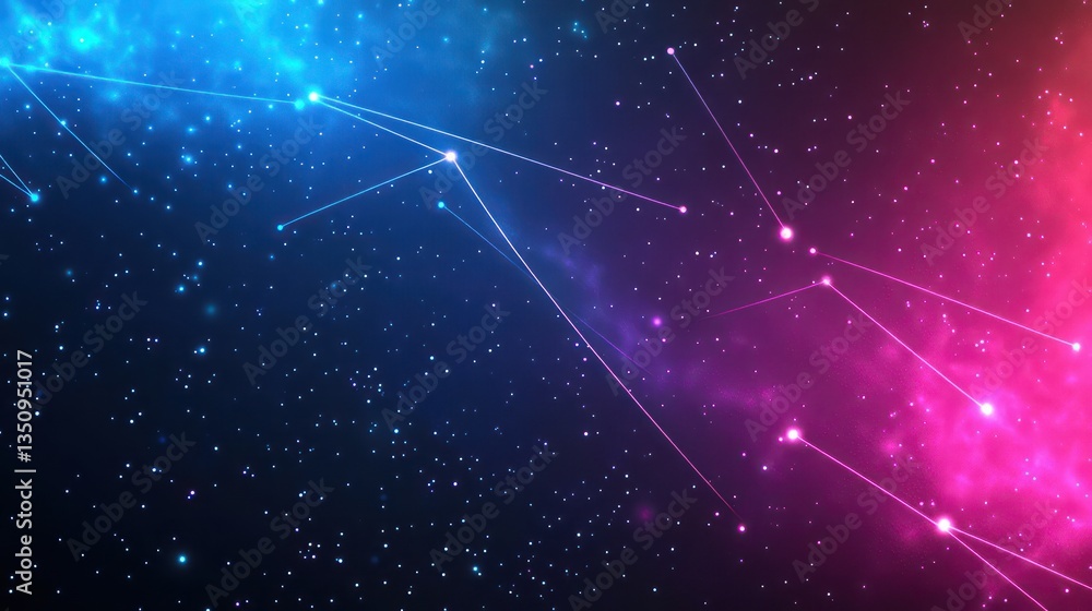 Cosmic network connecting galaxies. Background nebula. Abstract tech concept Cosmic network connecting galaxies. Background nebula. Abstract tech concept