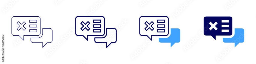 Obraz premium Feedback processing icon in 4 different styles. Thin Line, Line, Bold Line, Duotone. Duotone style. Editable stroke