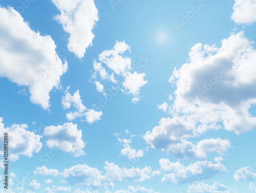 Two blue sky and white clouds