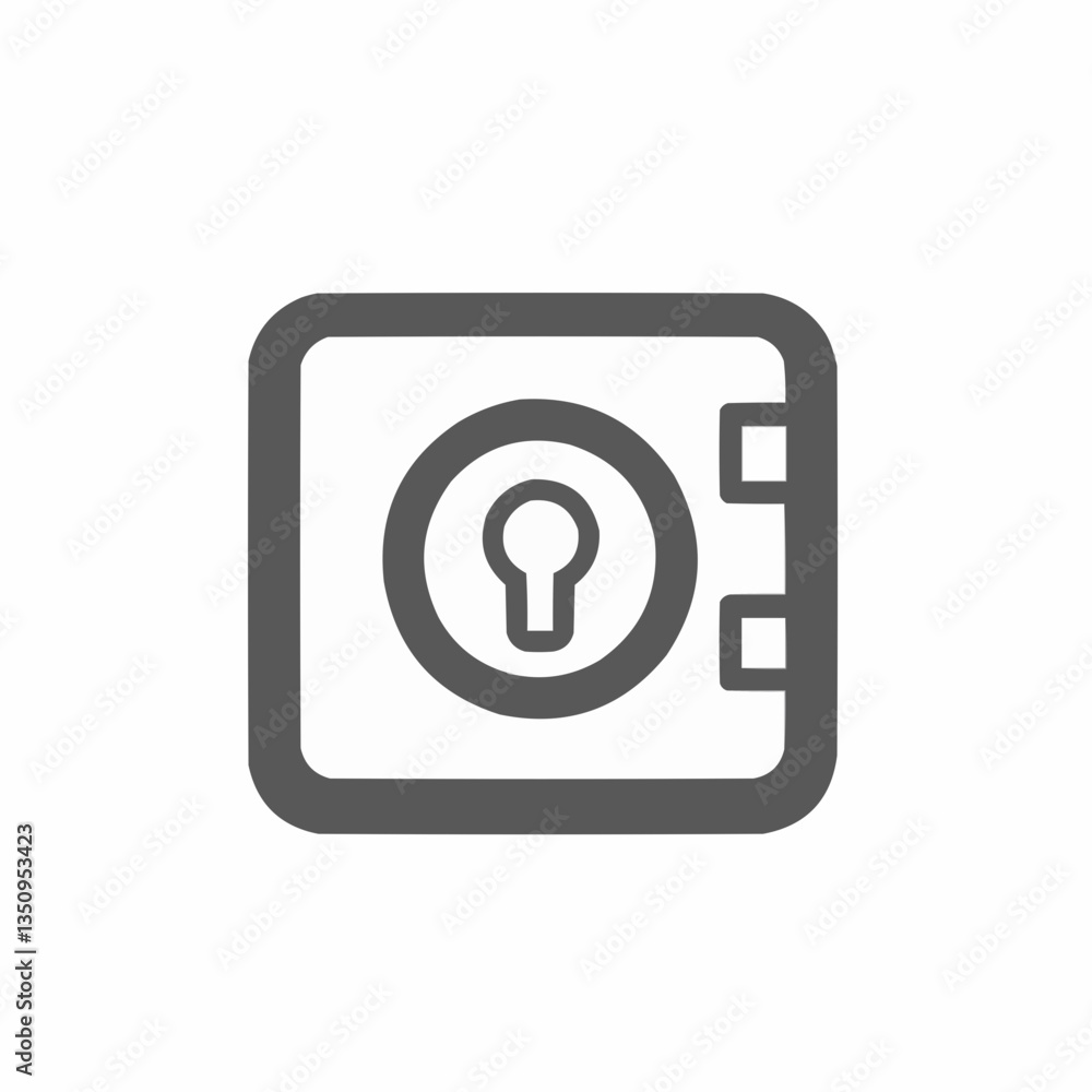 Safe lock icon in minimalistic style on white background Safe lock icon in minimalistic style on white background