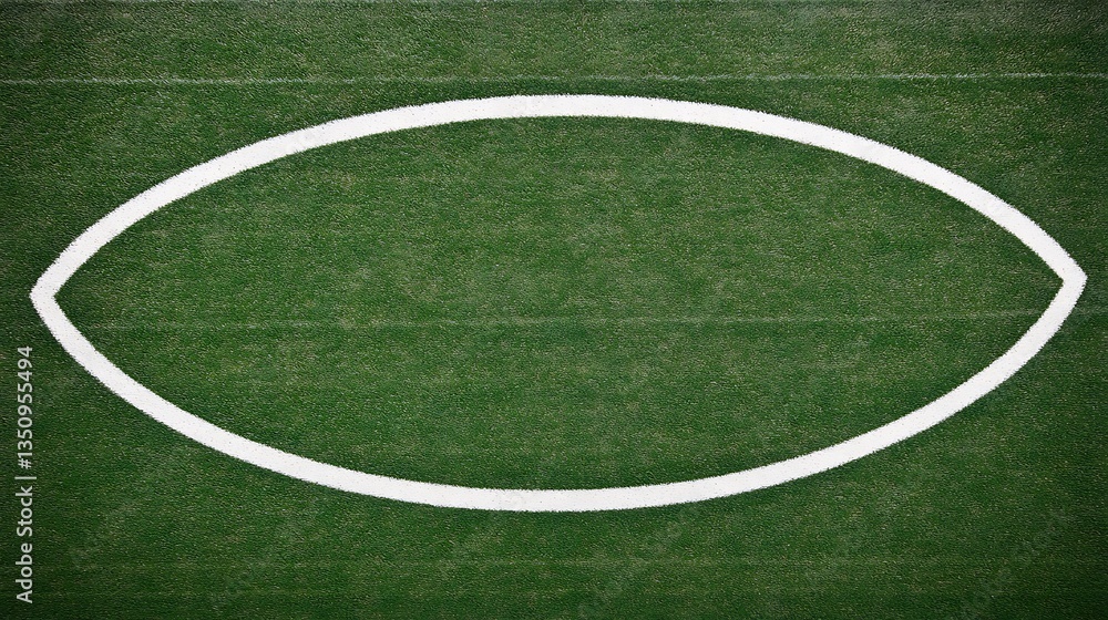 Obraz premium Oval field aerial view.