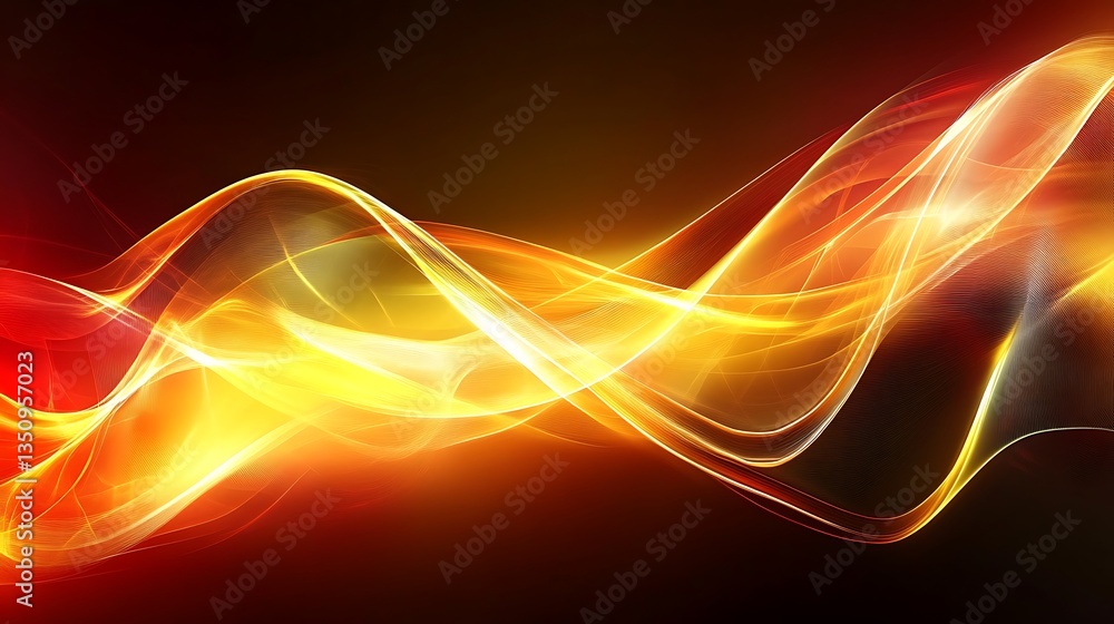 Naklejka premium Fiery Abstract Wave Background.