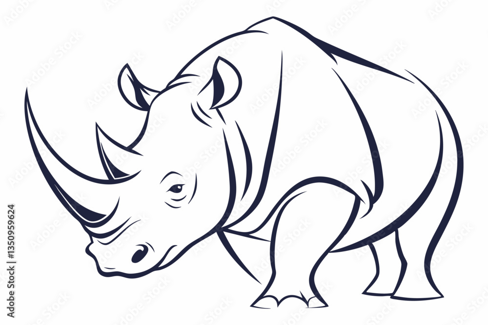 Fototapeta premium Minimalist Rhino Logo