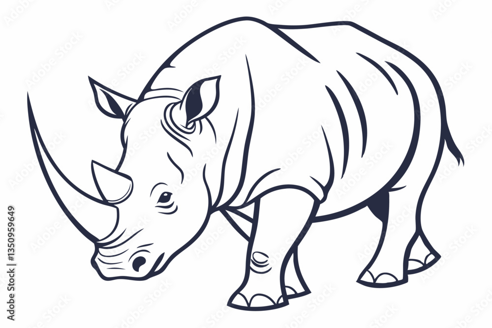 Fototapeta premium Minimalist Rhino Logo