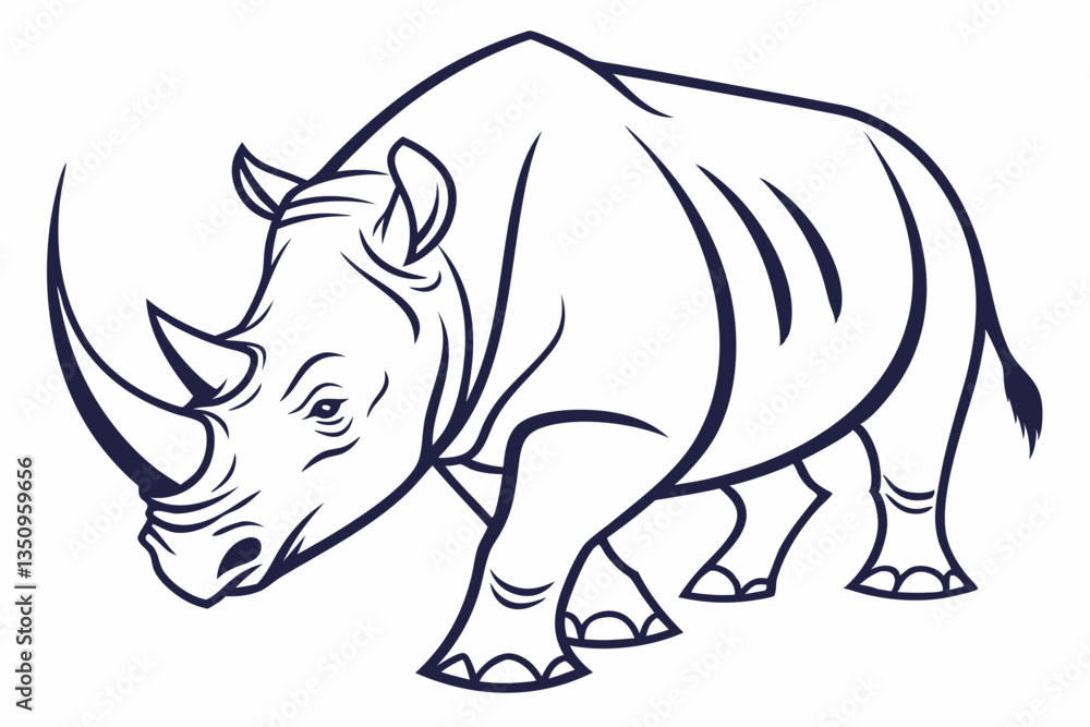 Fototapeta premium Minimalist Rhino Logo