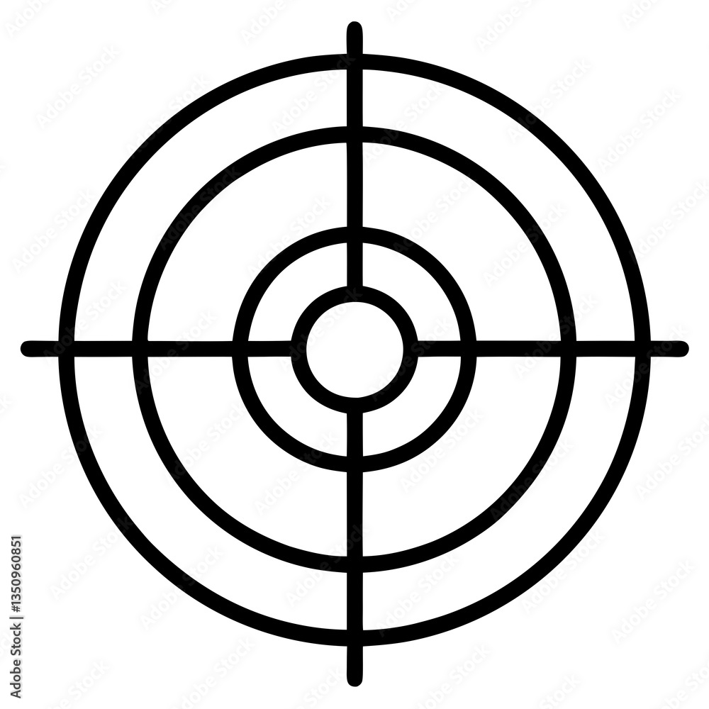 Target Silhouette Icon Clean Lines Vector Target Silhouette Icon Clean Lines Vector
