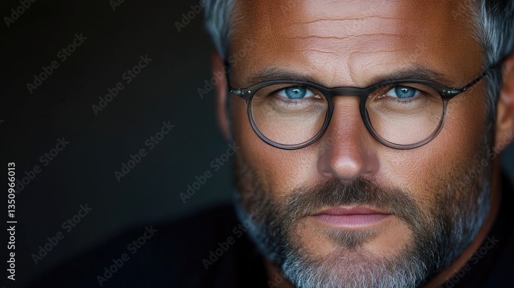 Close-up of a man with glasses and a beard Close-up of a man with glasses and a beard