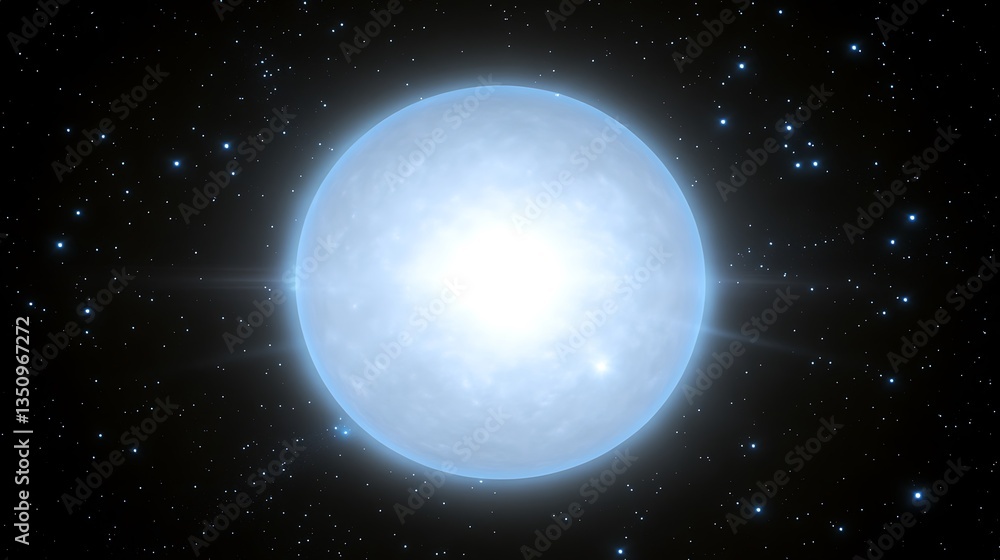 A luminous bright blue celestial body surrounded by many stars A luminous bright blue celestial body surrounded by many stars